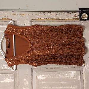 Women's New York & Company Stretch Sequin Sleeveless Shirt